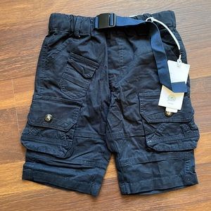 Mina, boys cargo shorts, size 12, navy, new with tags